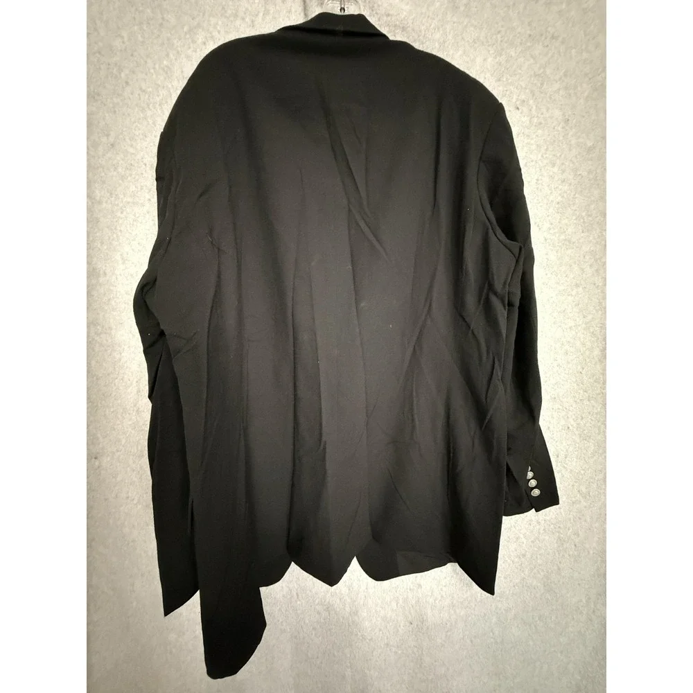 Calvin Klein Suit Mens 48L 42x34‎ Black Gray Wool 2 Piece Jacket Pants Classic